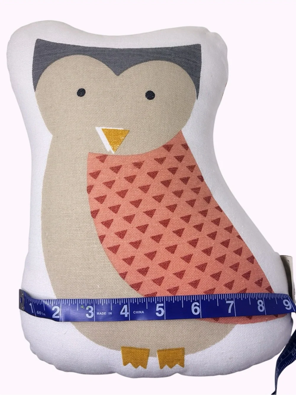 Primitives By Kathy Owl Shaped Decorative Pillow Shabby Chic Baby Room Like NEW